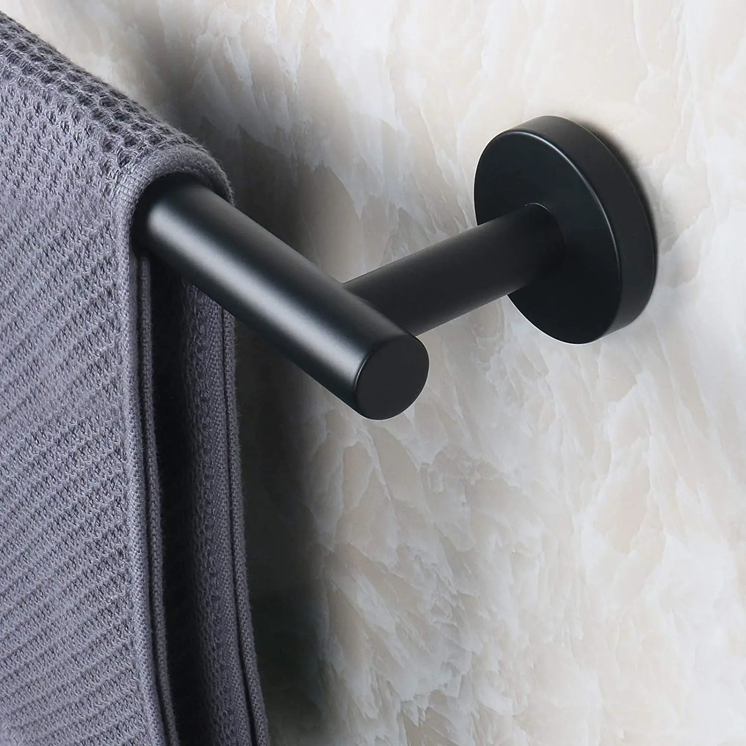 In Stock 24 Inch Bathroom Towel Rail Holder Wall Mounted Towel Bar Stainless Steel Long Hanger Organizer Black Towel Rack