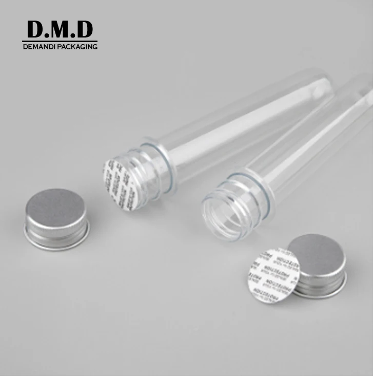 Wholesale 30ml 40ml 50 ml 60 ml empty 100 ml PET plastic testtube test tubes bottle with screw caps for cosmetics