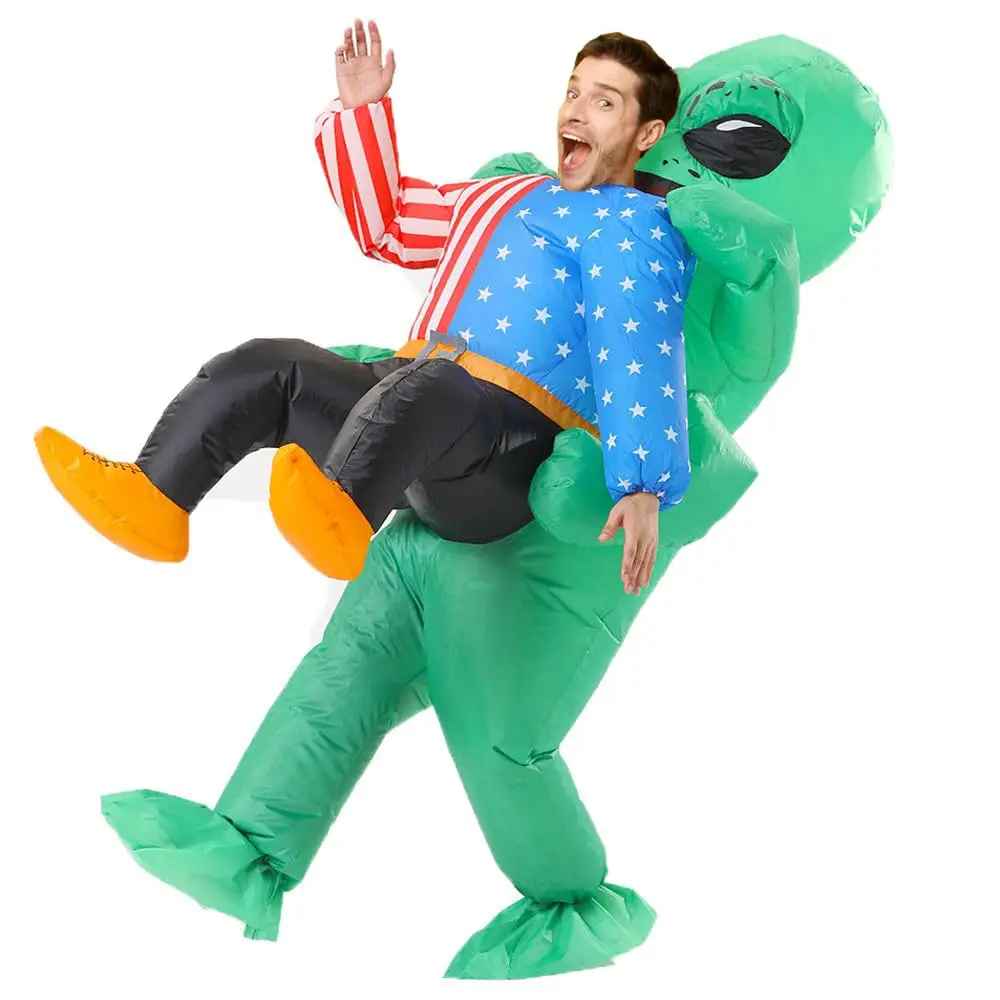 Blow up Space Alien Costume Funny Halloween Party Costume Unisex Cosplay Inflatable Alien Costume