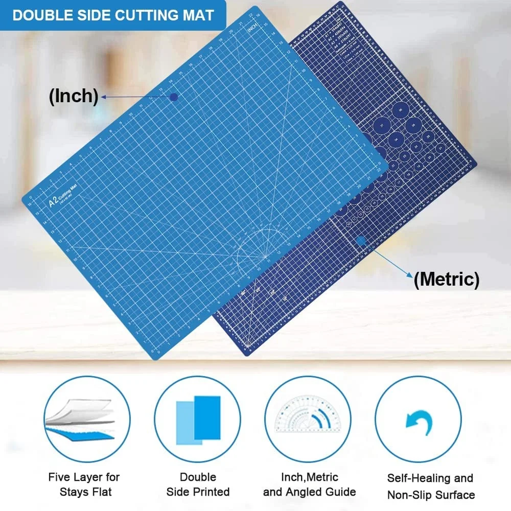 A0 A1 A2 A3 A4 5-layers PVC Cutting Board Self-healing Double Sided Cutting Mat Durable Rotary Cutting Mat for Craft Sewing