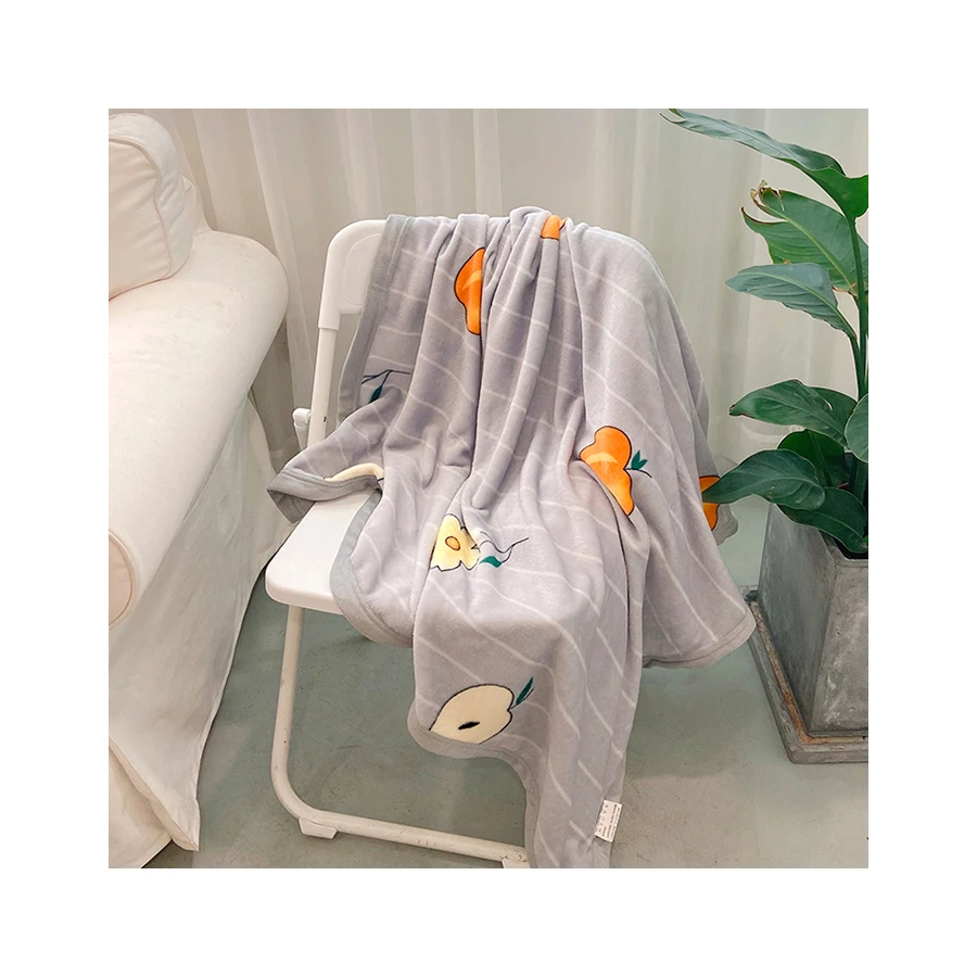 Korean Cozy blankets Buffalo Checkered Printed Carrots Throw Plush Soft Colorful Decorative Travel Blanket