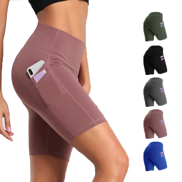 Hygieia Custom Athletic Seamless High Waist Booty Fitness Yoga Shorts Butt Lifting Gym Shorts With Pocket
