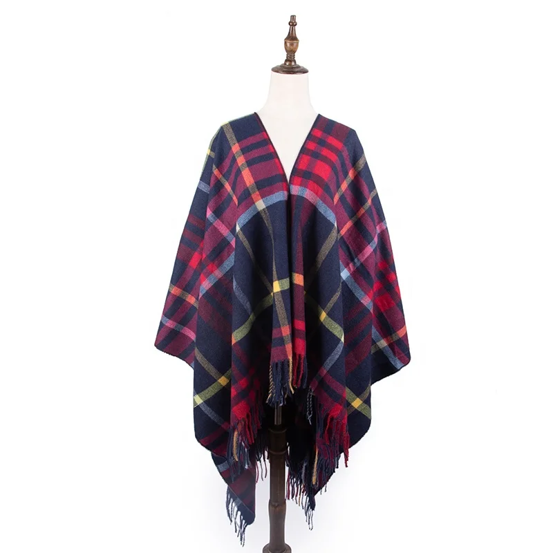 Functional Service Poncho Shawl Cloak Wrap Blanket Bohemian Wool Winter Shawls Women