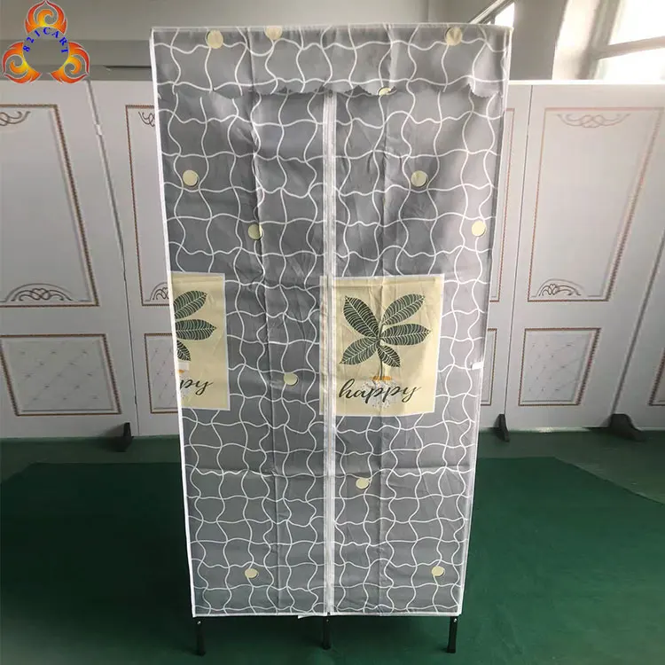 Home Portable Easy Assembly Foldable Fabric Wardrobe Closet Movable Wardrobe