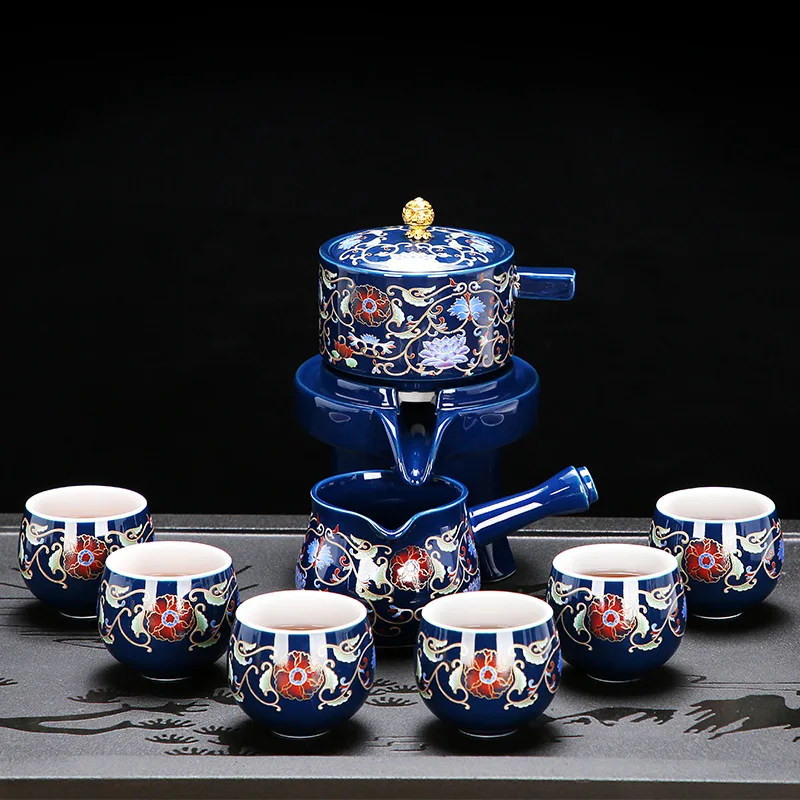 Antique design Automatic tea set Ceramic kungfu tea set Gift tea set