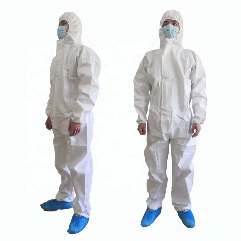 TYPE 5B/6B Microporous Film White Protective  Coverall Disposable For Painting workers against Paint Spraying