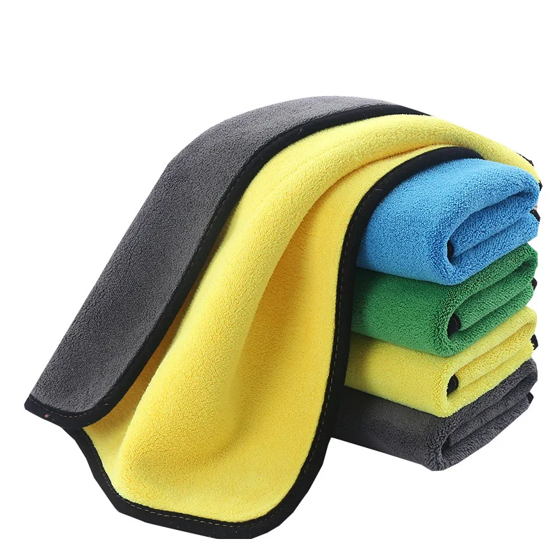 Multi-Use Microfibre Drying Towels 2-Sided Super absorbent Large Thick Towel Set for Spotless Car Cleaning Drying Dusting Cloth