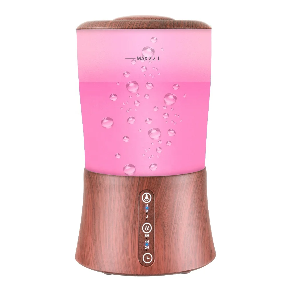 Bestseller 2200ML Wood Grain Ultrasonic Humidifier Wood 7 Colors LED Light Humidifier air Home