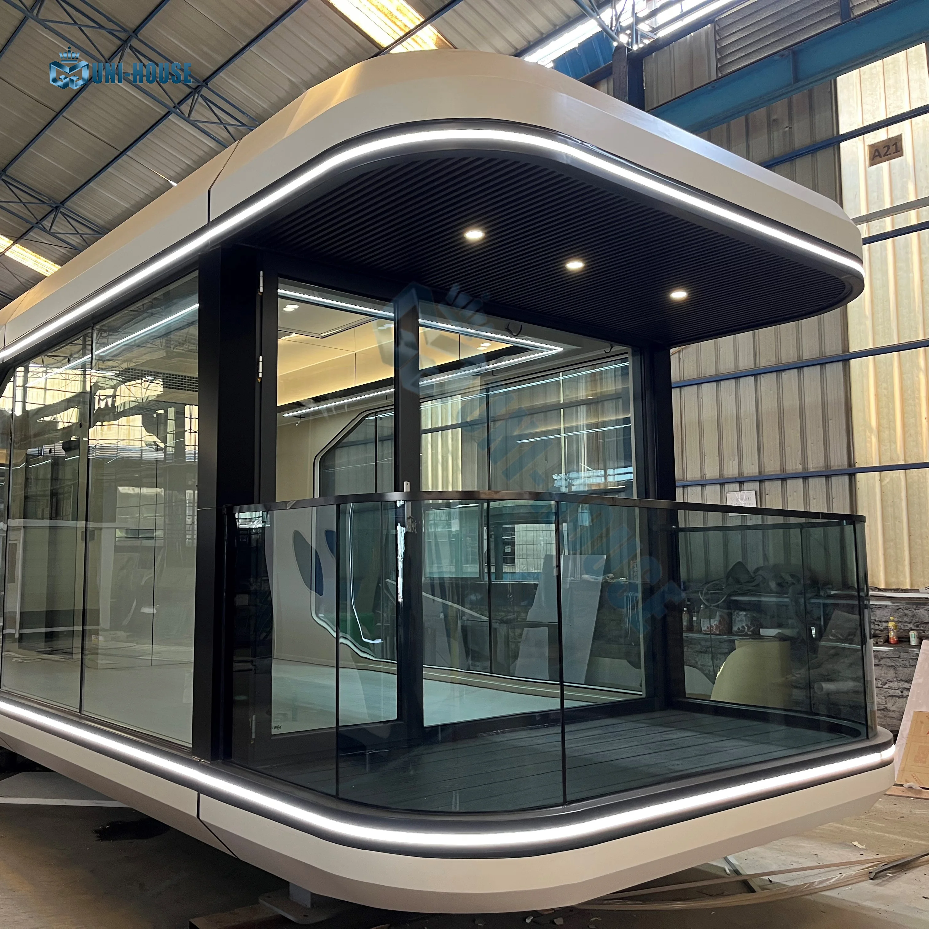 Prefab container house Space Capsule office outdoor portable apple cabin garden office pod with Intelligent System for sale