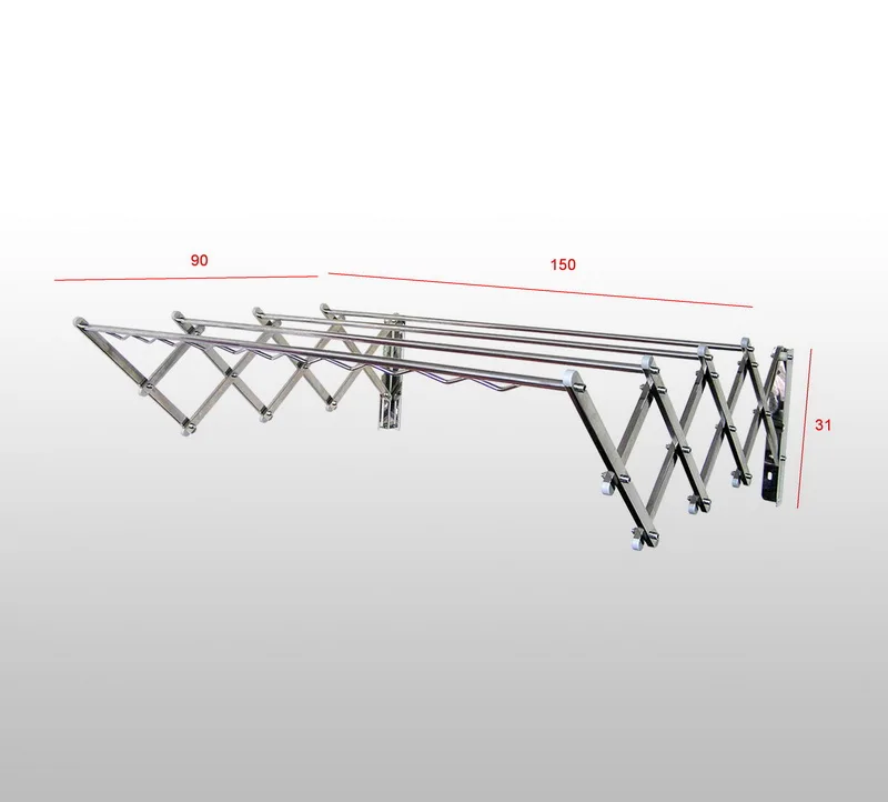 MR-VP4W  clothes stands with wind proof hanger stainless steel wall mounted  folding clothes drying rack dryer