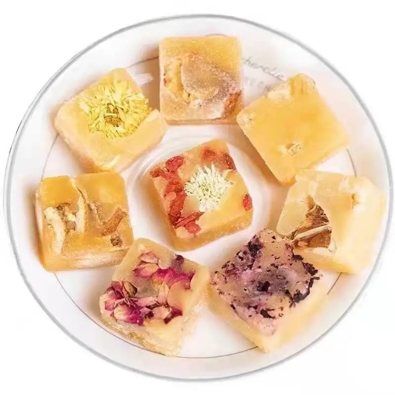 Chinese Sugar tea Sweet Honey sugar cubes Rose/Hibiscus /Goji berry / lemon flavors hard candy for drink