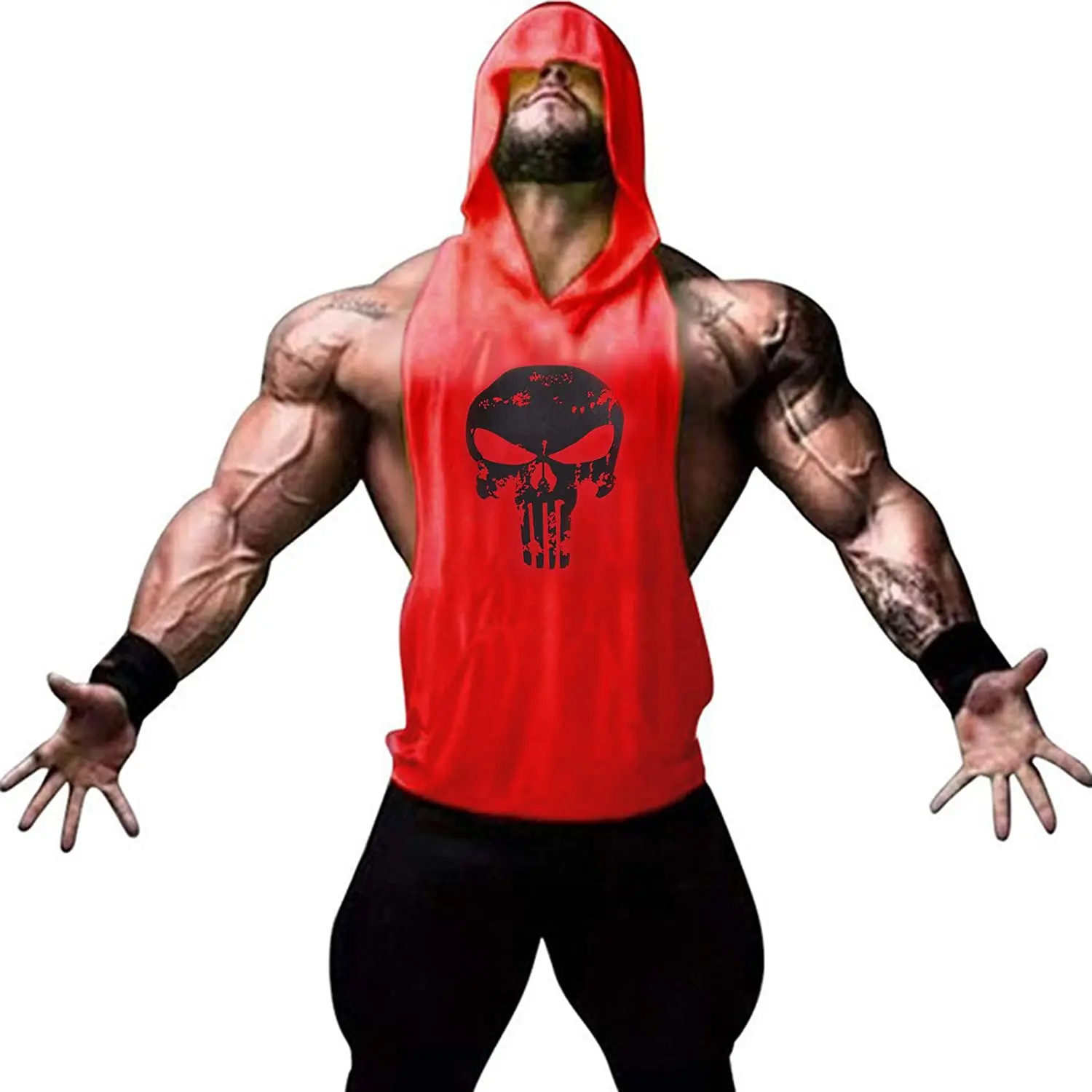 OEM light air permeability customized gym wearing Hooded tank top