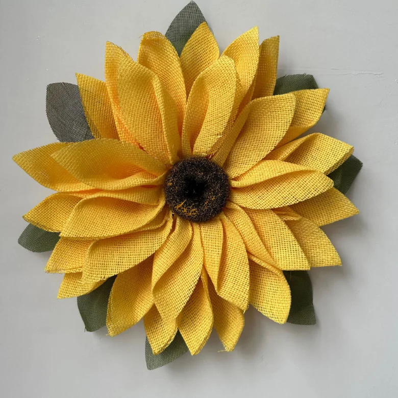 Front Door Hanging  Welcome Decoration Polyester Sunflower Wreath For Harvest Festival Front Door Indoor Wall Or Window Decor