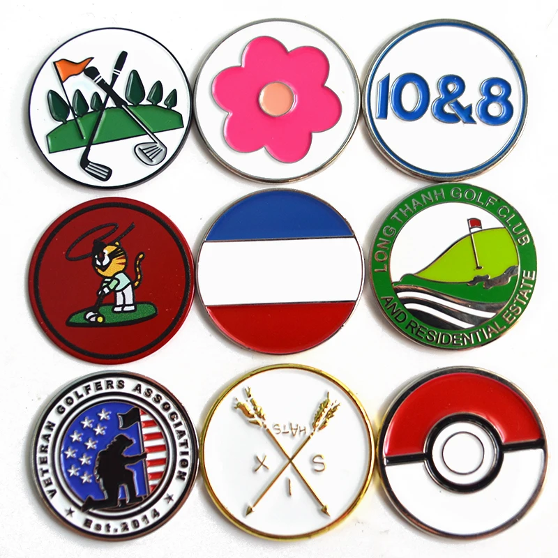 High Quality Custom Three Pieces Magnetic Golf Hat Clip Ball Marker Hat Clips Metal Golf Accessories