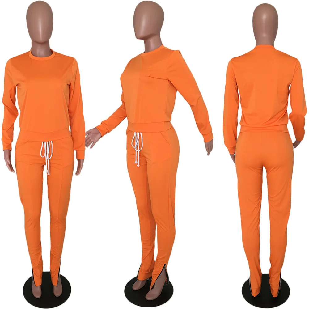 fall winter 2021 Custom Logo Private Label Slim Fit women joggers suits set Tracksuit
