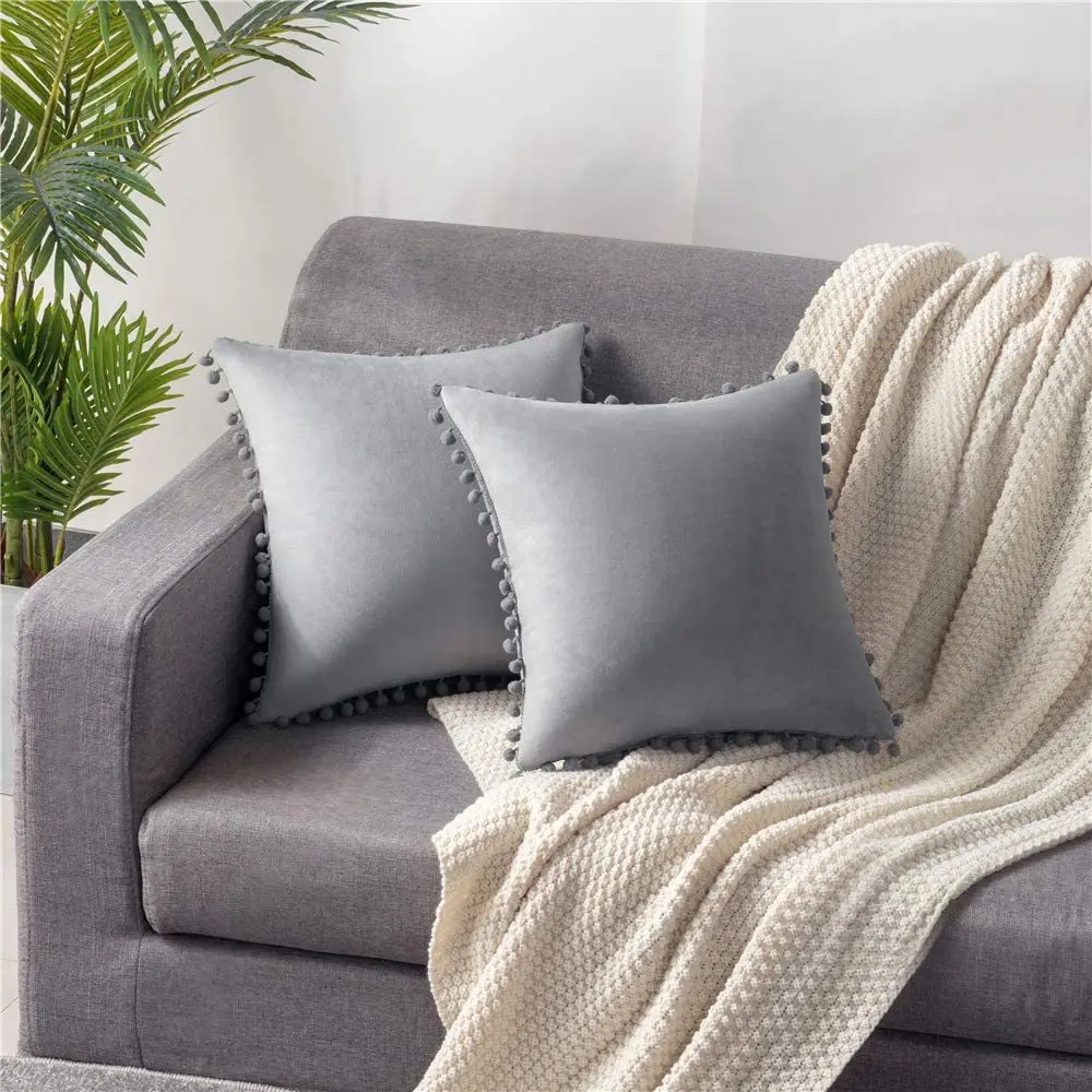 Soft Velvet Cushion Cover Decorative Pillows Throw Pillow Case Solid Color Luxury Home Decor Living Room Sofa Seat shaggy pillow