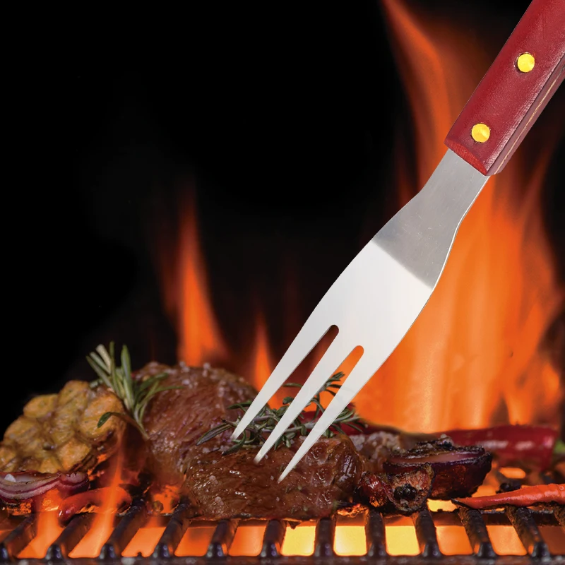 bbq accessories 5 Pcs Barbecue Fork Tongs Spatula Apron outdoor grill Stainless Steel BBQ Tools Set