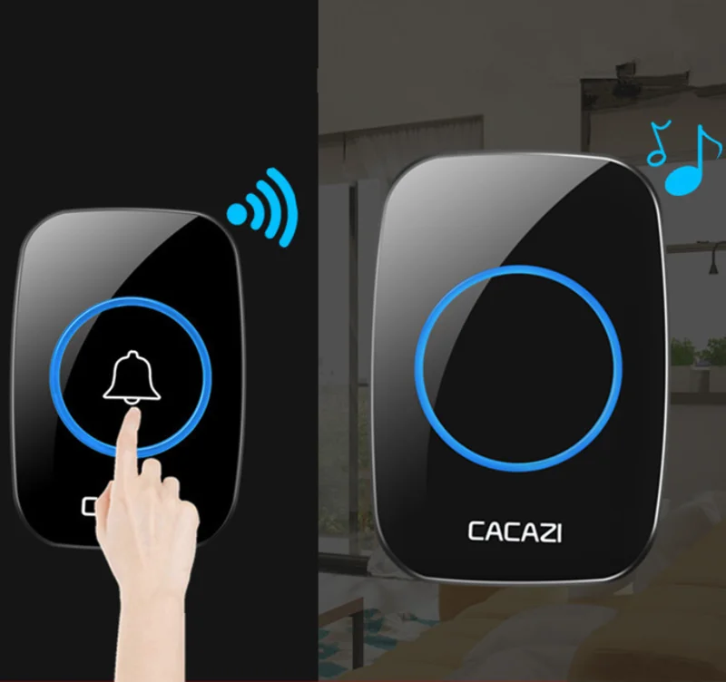 
Wireless Doorbell with 1 2 3 Receivers Waterproof 300M 38 Chime EU UK US Plug Smart Door Bell 