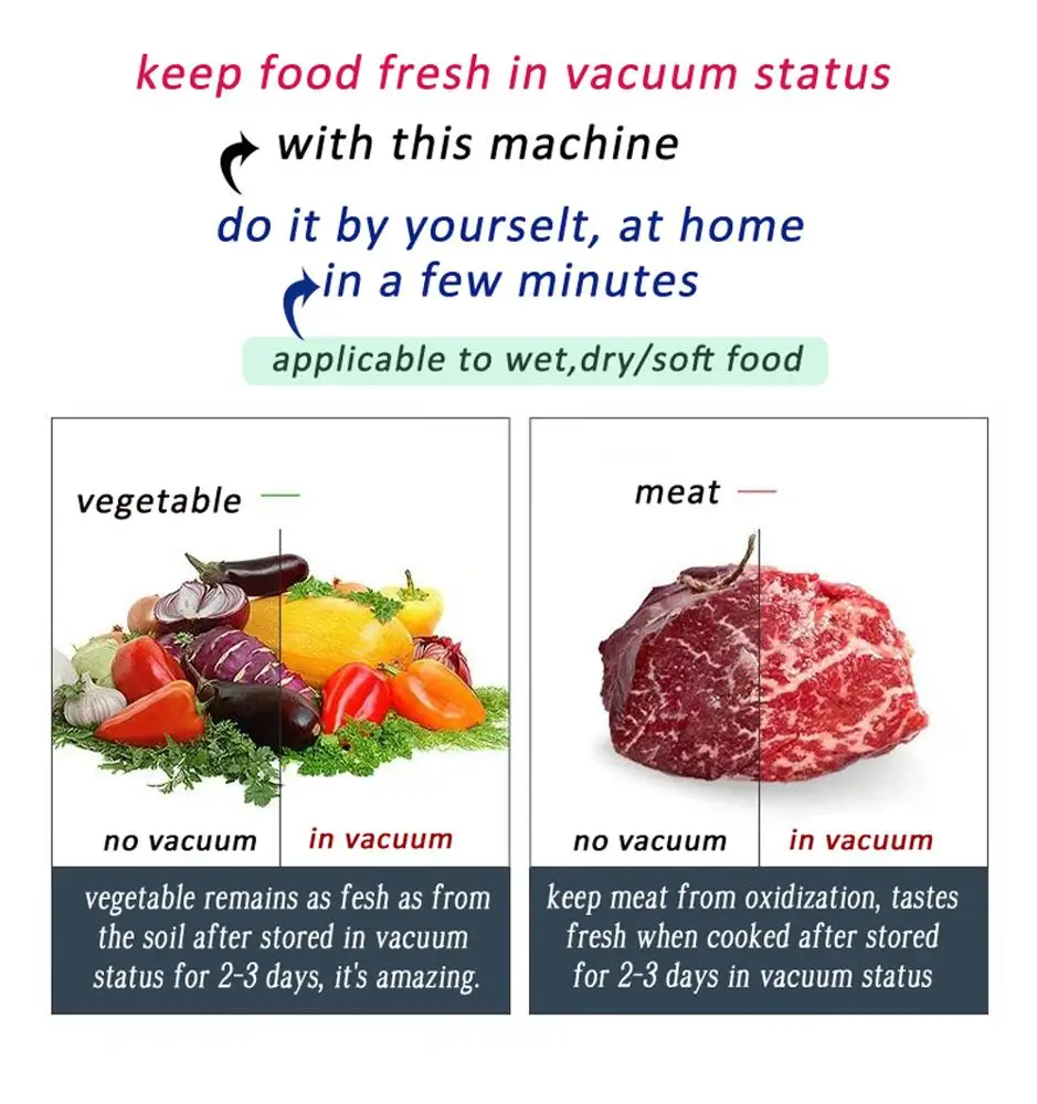 
touch screen eco-friendly portable food vacuum sealing machine foodsaver food vacuum sealer 