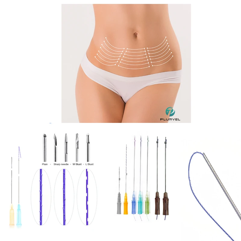 Fishbone Pdo/pcl Thread 18g 100mm Cannula Barbs Thread Lift Face Pdo Surgical Suture Needle