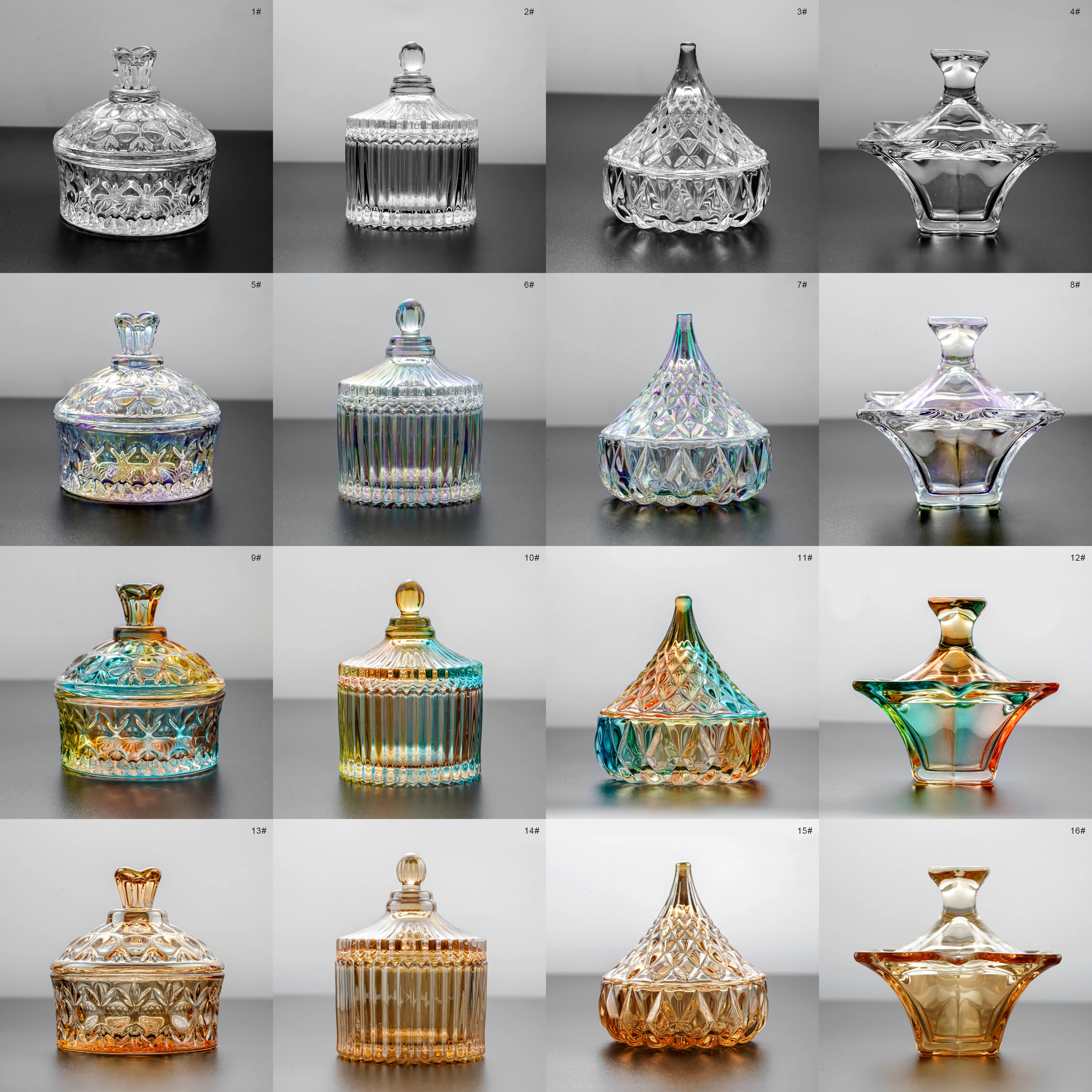 16 Design Rainbow Glaze Nail Cup Acrylic Powder Monomer Liquid Crystal Glass Dappen Dish Lid Bowl Cup