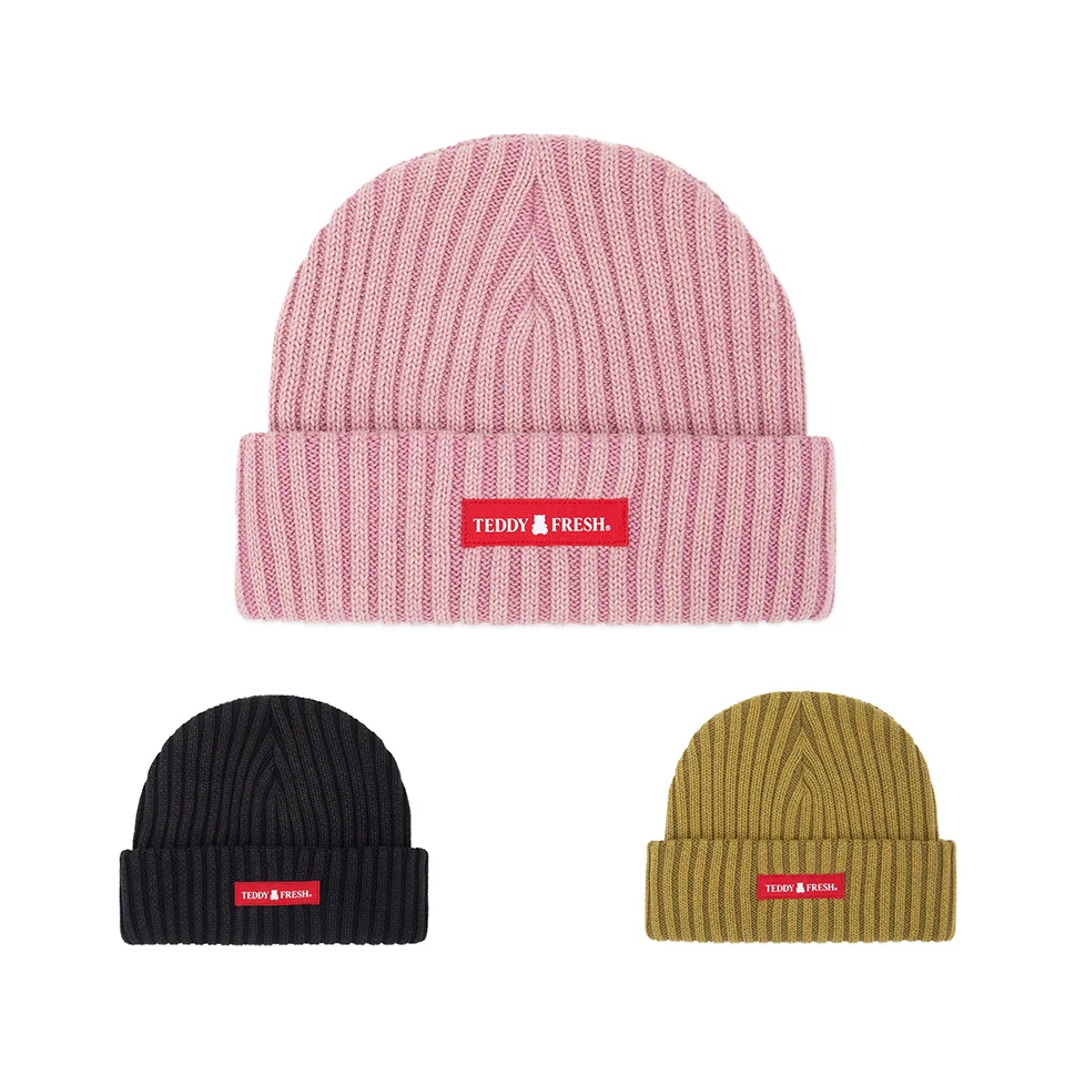 custom woven patch logo unisex winter hats men beanie caps