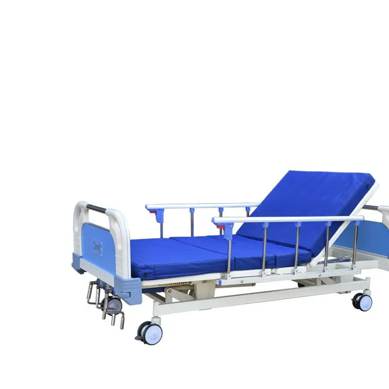 Cheap price 3 crack manual hospital bed medical bed 3 cranks with ABS material