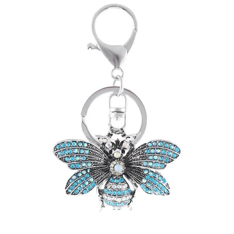 Wholesale fashionable bee keychain crystal custom design keychains magical keychain