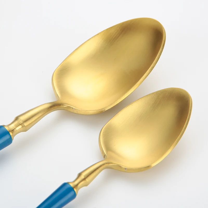 Wedding event western tableware,304 stainless steel small waist gold white cutlery