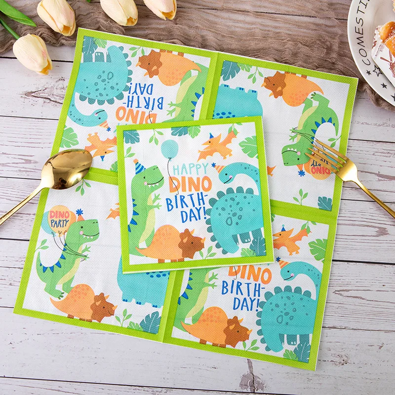 33*33cm 1/4 Fold Napkin Tissue Paper Beverage Colorful Disposable Cute  Cartoon Animal design 2 Ply Printed Cocktail Napkins