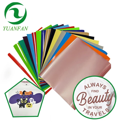 PU A4 10 inch x 12 inch heat transfer vinyl transfer film flex easy weed strong glue suitable for cricut cameo 40 colors