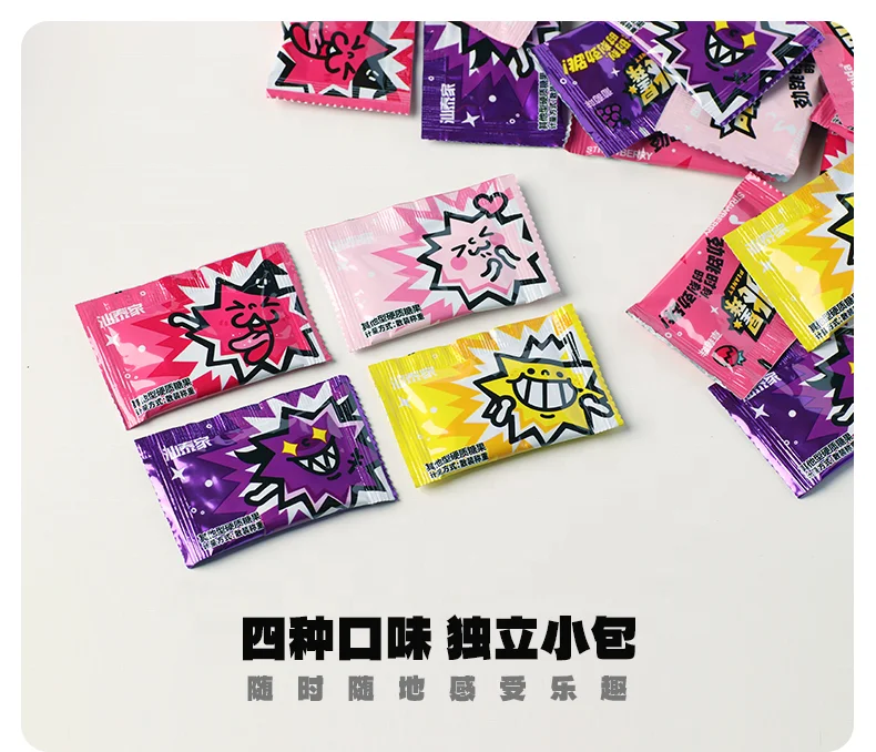 2023  Wholesale  Baida 100g Popping candy Stander bag package 4 fruity flavor mix