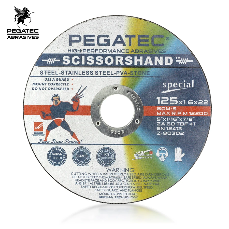 Good Quality pegatec 125*1.6*22mm tyrolit cutting disc