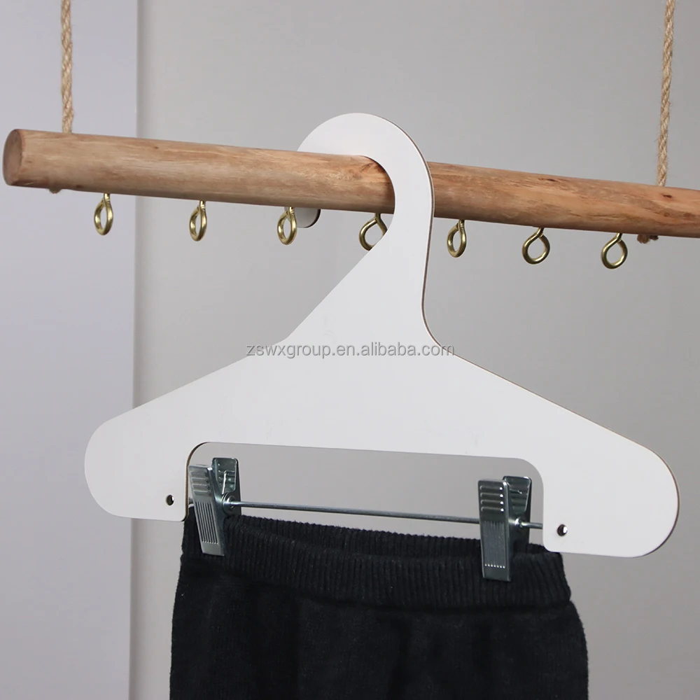 Clothes Skirt Clip Hangers for Pants Customize Printed Paper Aluminum Multifunction Wood Hanger for Clothing Bag Clips