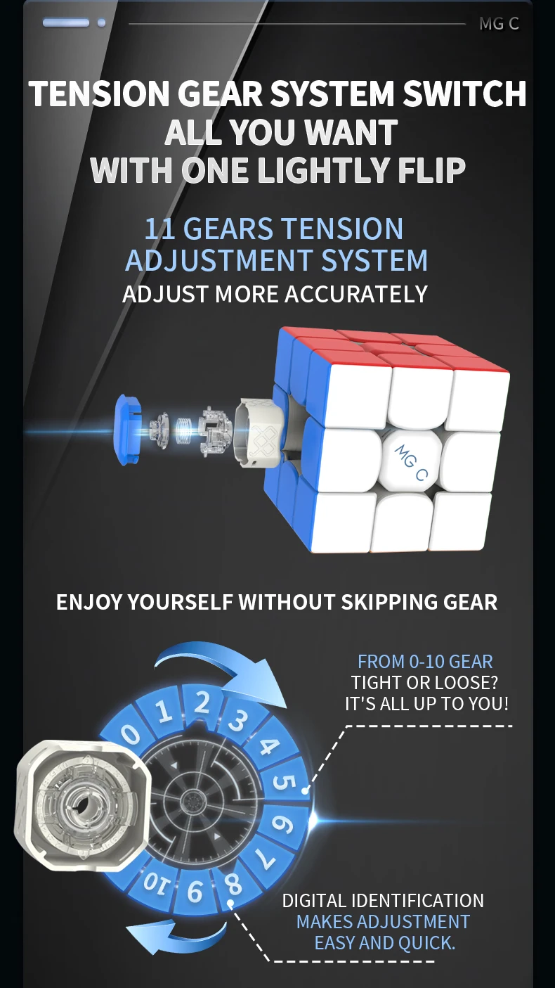 YJ Yongjun New MGC EVO II Evolution Professional The Cube 3x3 Magnetic Speed Magic Cubes Fidget Cube