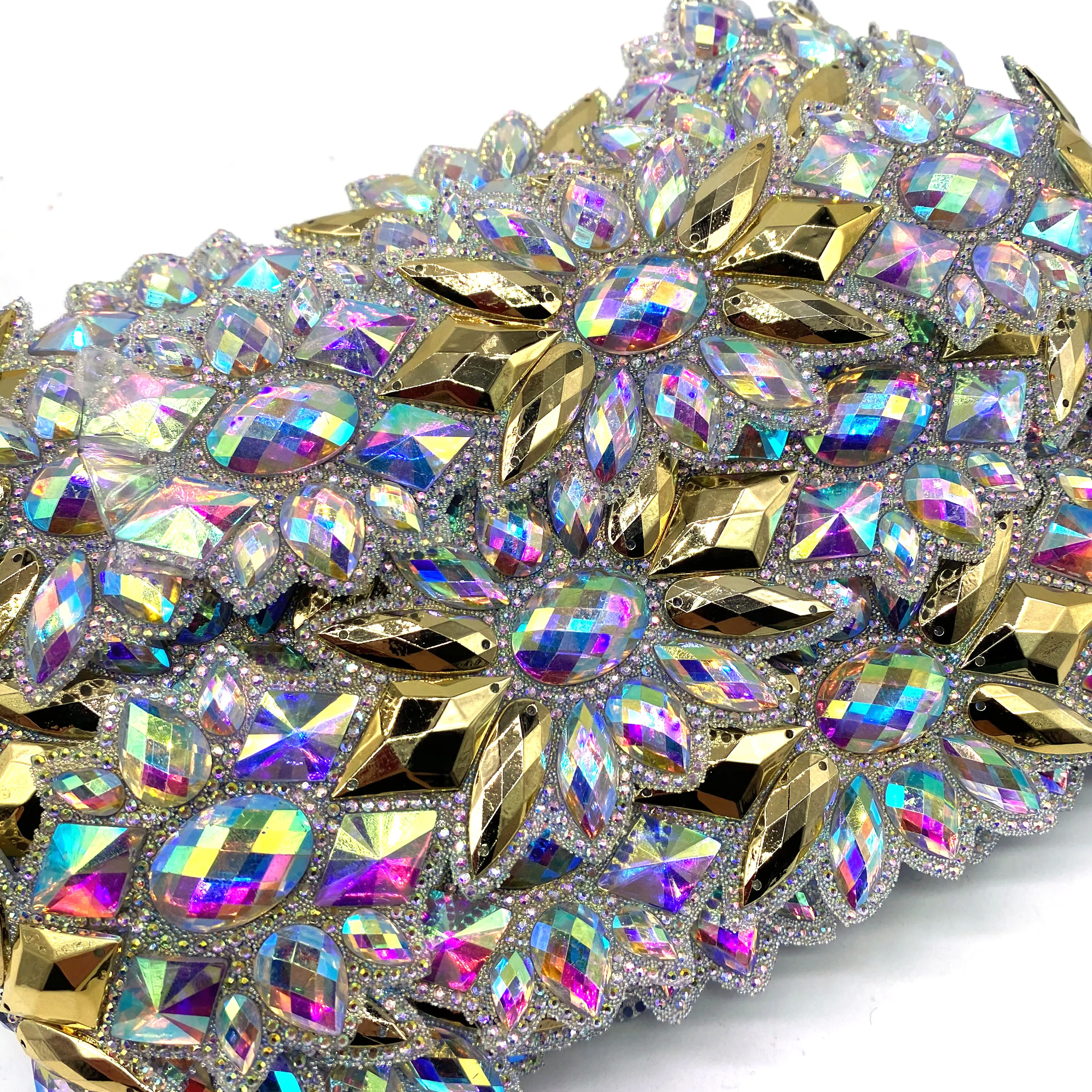 Factory wholesale Custom AB trim Carnival costume accessories Crystal Trim rhinestone applique for dress accessories