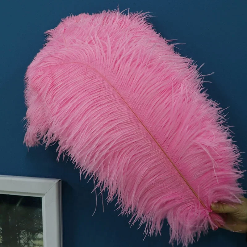 45-50CM wholesale cheap large black Ostrich Feathers High Quality Multi-Color Smooth Fluffy  fabric faux ostrich feathers red