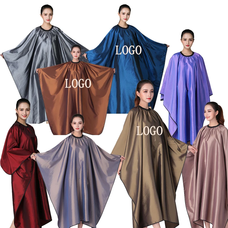 New Design Pink Waterproof Salon Hairdresser Black Barbers Cape with Custom Printing Logo