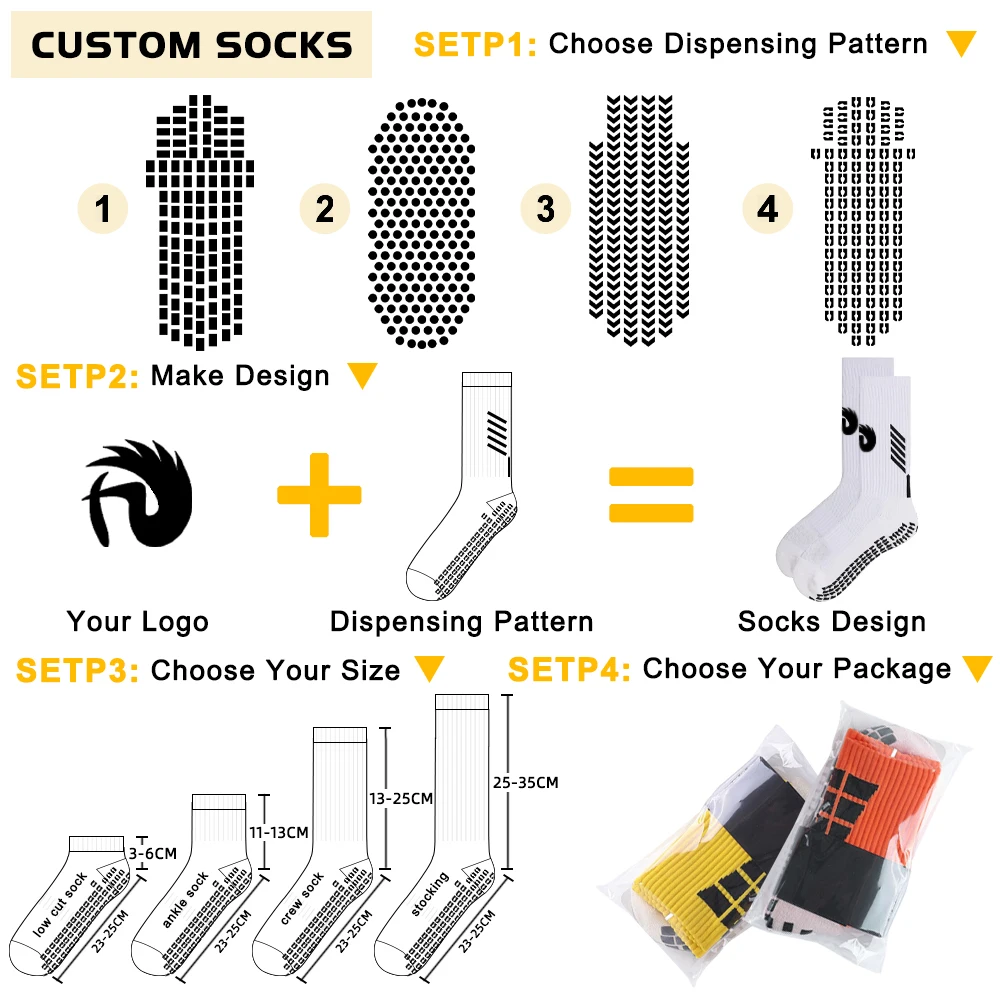 Custom Football Grip Socks Soccer Tape Design Sport Socks With Grip Anti Slip Soccer Socks