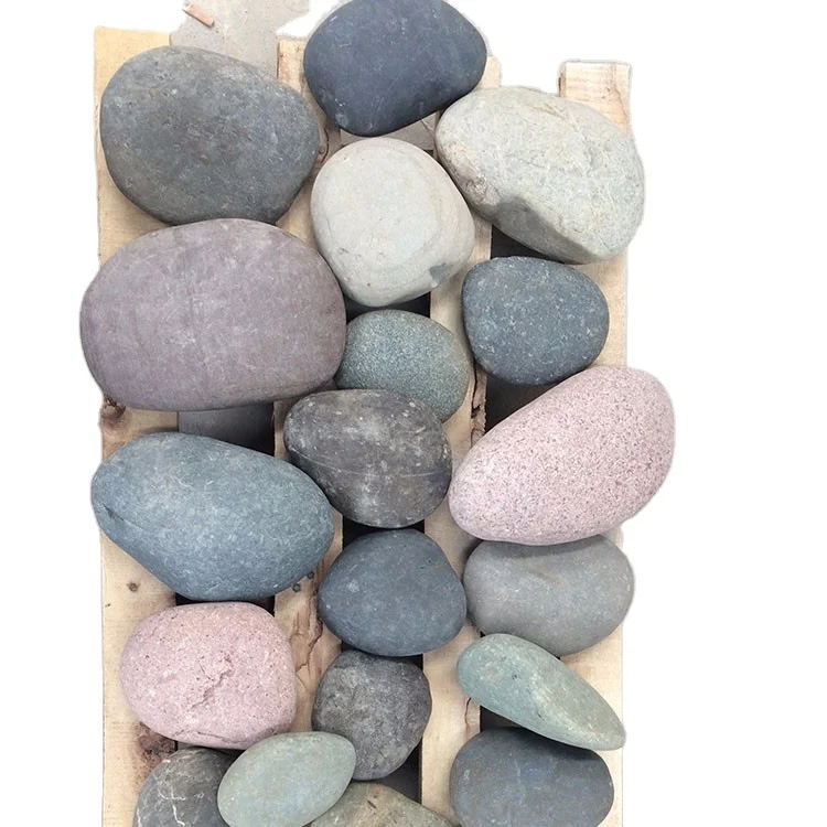 For Garden Cobbles & Pebbles Rounded Shape Other,none Xinfengrui None,others Woven Bag Grey River Pebble Stone Natural Mix 1 Ton