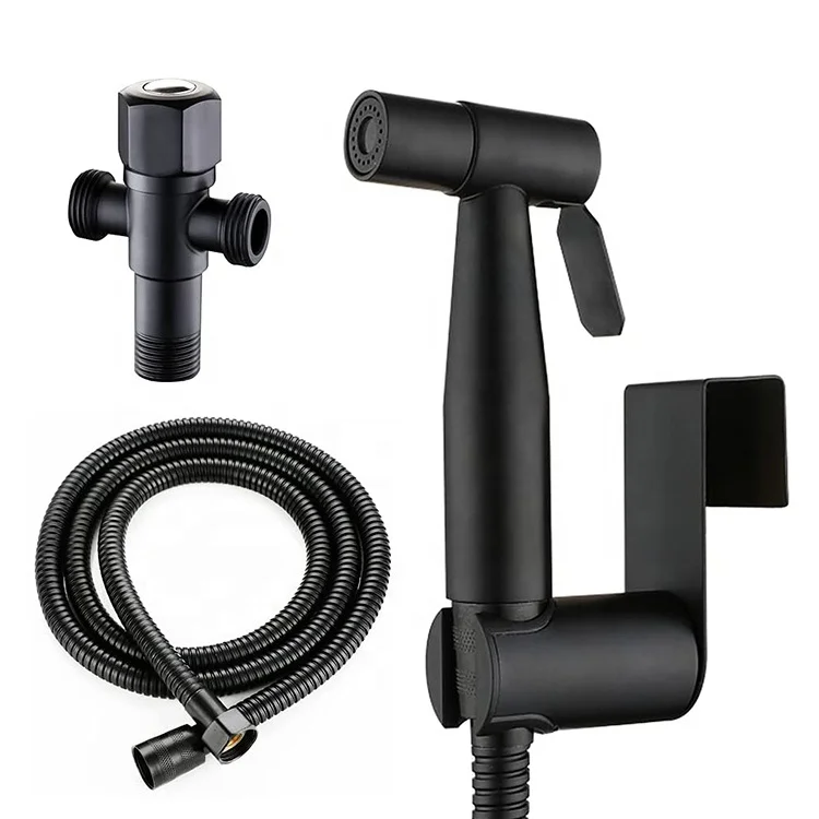 Sus 304 Stainless Steel Bathroom Handheld Sprayer Set Toilet Seat Bidet Shattaf with T-valve for Woman