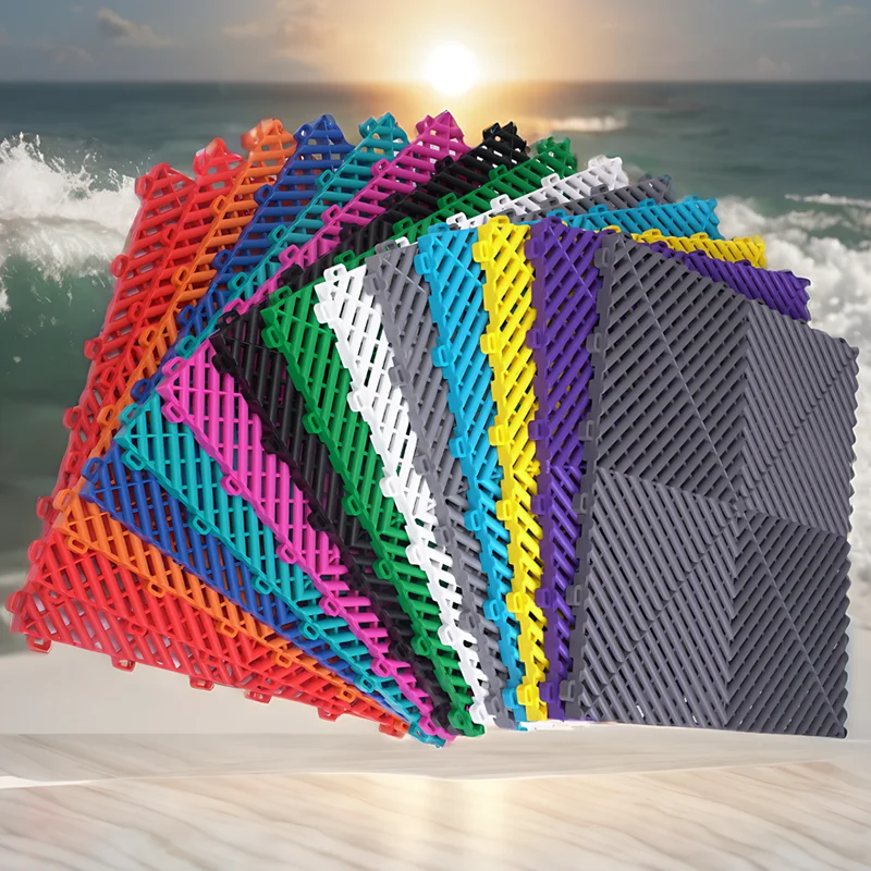 Wholesale High Loading Capacity Garage Flooring Tiles Pp Floor Mat  Interlocking Floor For Car Wash Room Workshop Repair Shop
