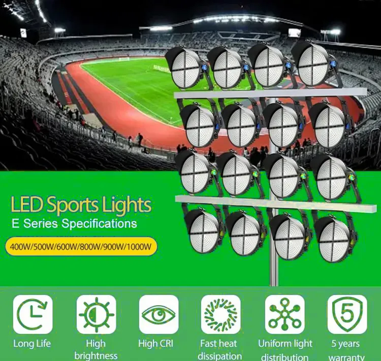 Aixuan Outdoor LED Stadium Light 1000W Flood Light Projector Floodlight Football Court Gym Sport Flood Lamp