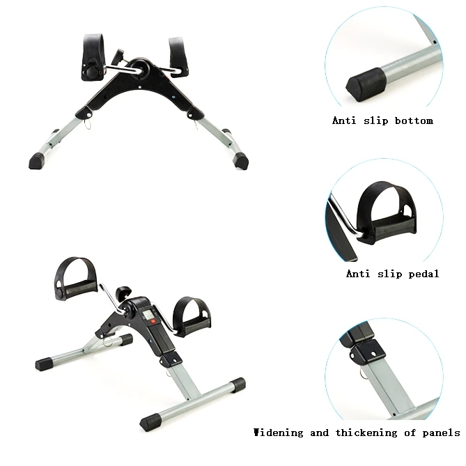 Under Desk Bike Pedal Exerciser Foldable with Electronic Display for Legs and Arms Workout