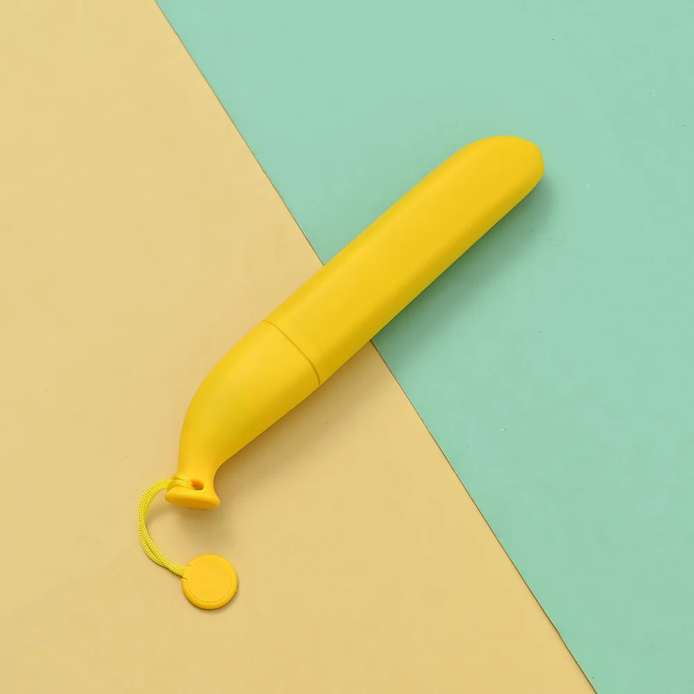 3 fold fancy innovate banana shape gift  bottle umbrella yellow and green