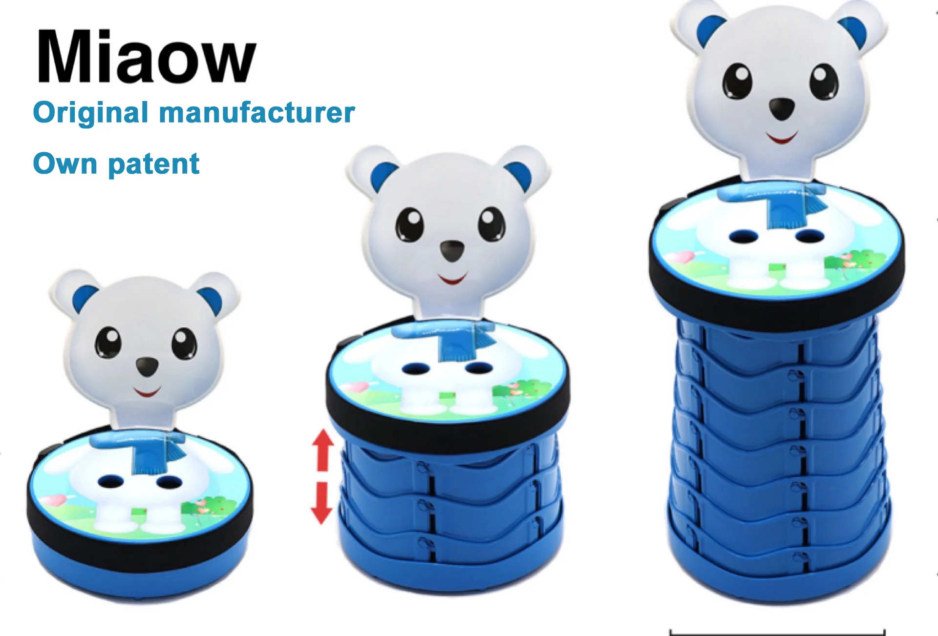 new adjustable height stool  plastic telescopic round folding stools cartoon kids  stackable wholesale