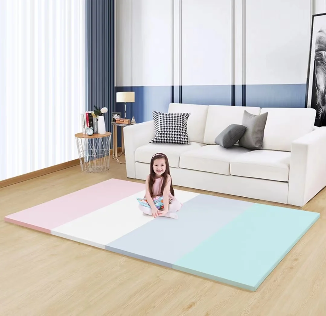 Baby Play Mat 4CM thickness folding PU leather XPE foam  waterproof non-toxic children Creeping mat Customizable