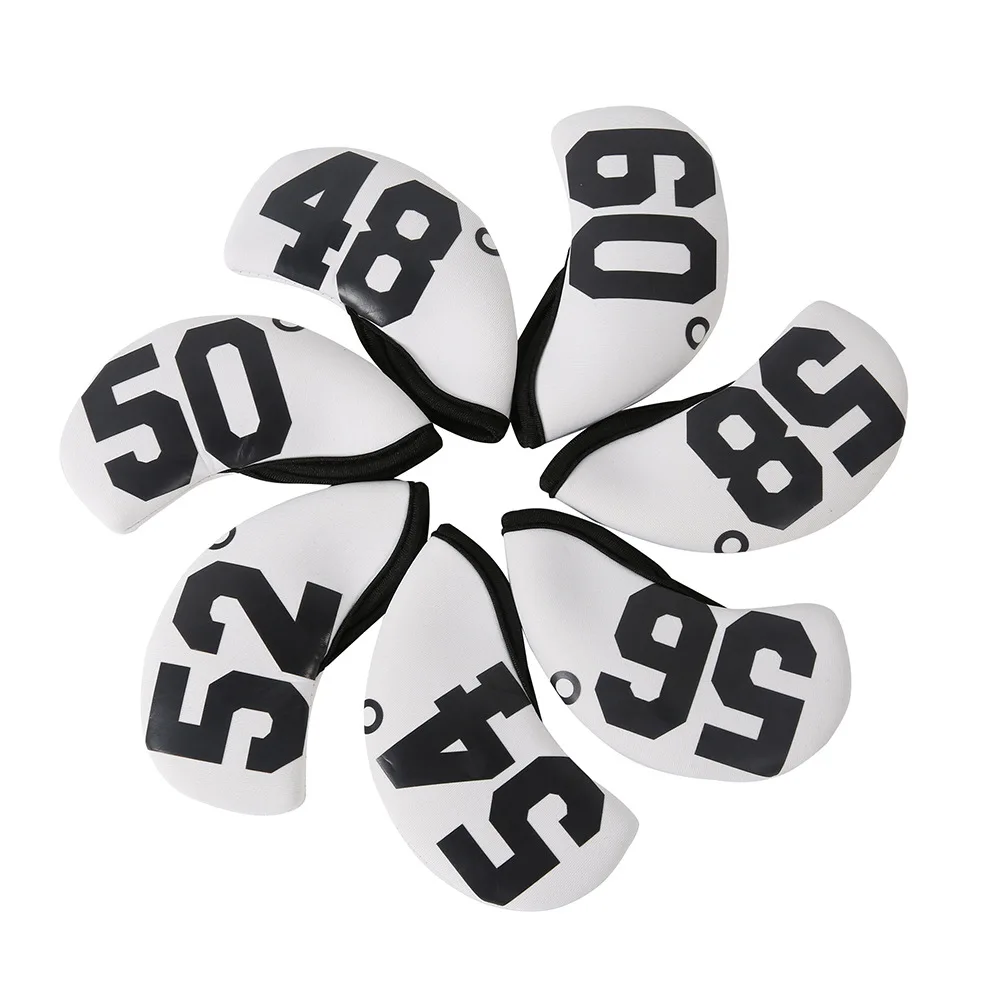 7pcs Large Number Golf Wedge Covers Set Headcovers 48 50 52 54 56 58 60