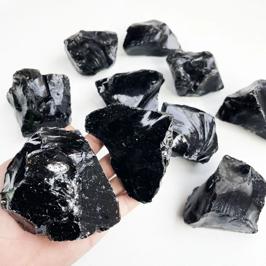 5-20cm Wholesale Large Natural Raw Obsidian Stone Rough For Jewelry Making