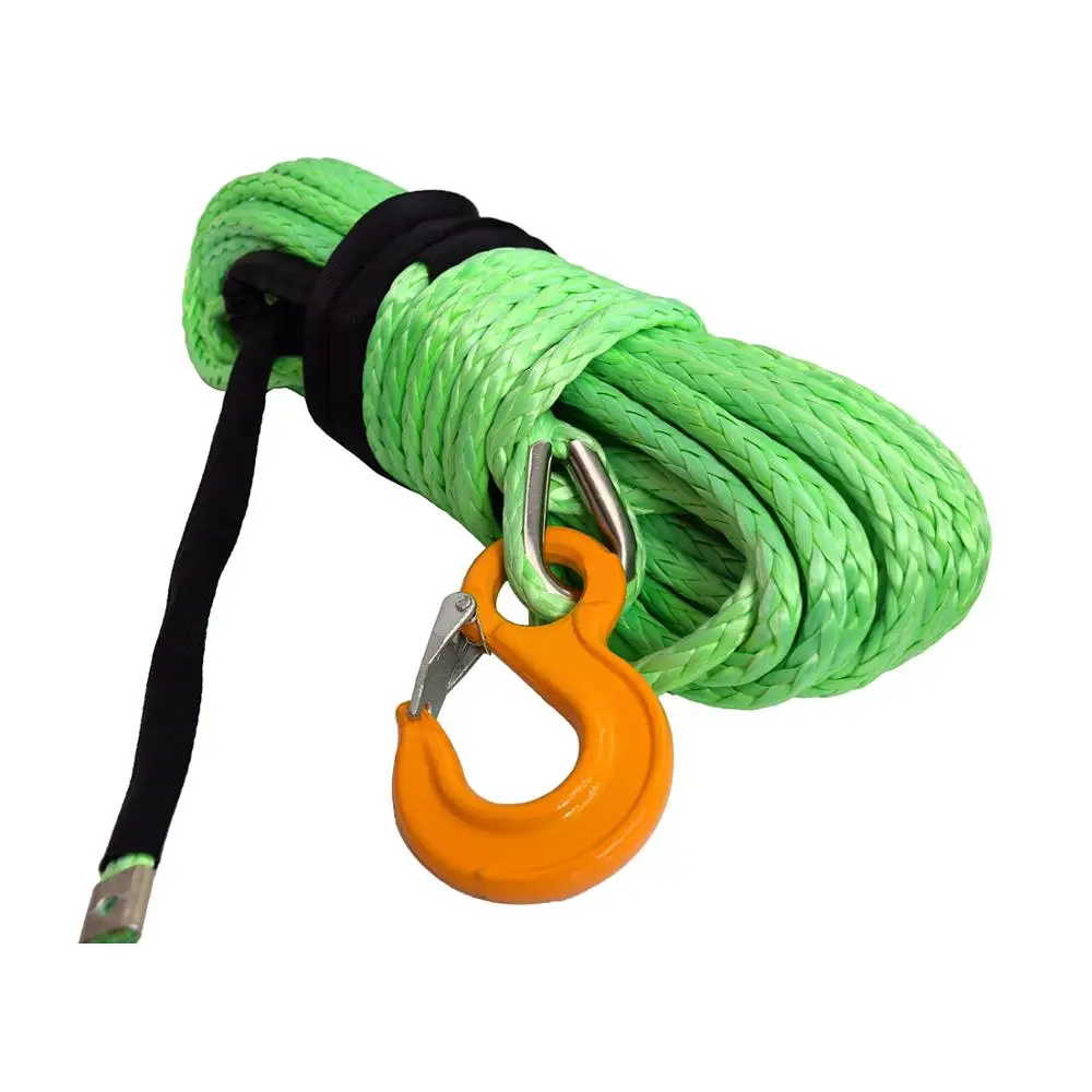 Monster4WD 100 ft 1/2 inch Long Winch Rope Winch Cable Rope With Hook And Lug